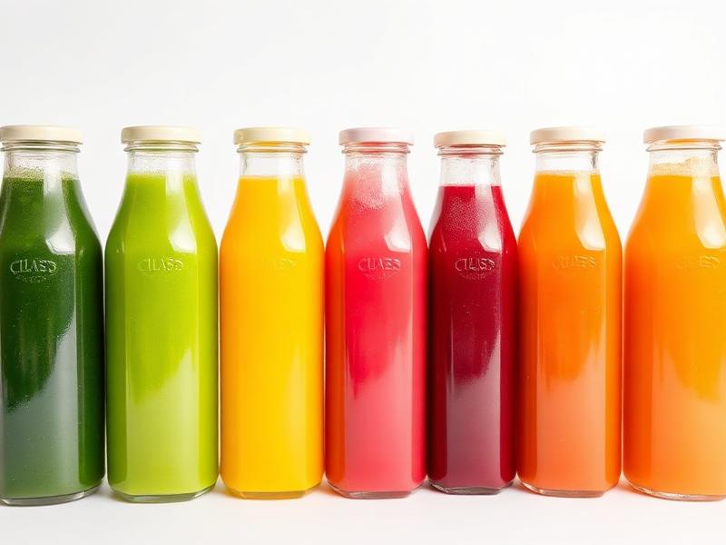 Rainbow of fresh pressed juices